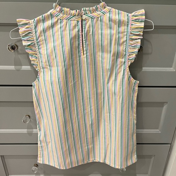 JCrew Ruffleneck shirred top in cotton poplin - Picture 4 of 5